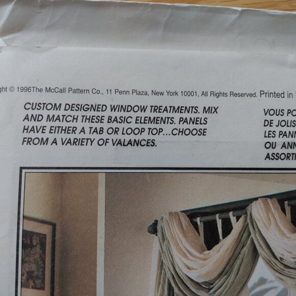 Curtains Sewing Pattern Drapes Valances McCalls 8142 DIY Window Treatments UNCUT - Picture 7 of 8
